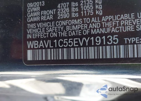 2014 BMW X1 xDrive28I z USA, uszkodzony, nr VIN WBAVL1C55EVY19135